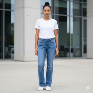 Simply Vera Vera Wang Blue Jeans Womens 14 Denim Straight Leg Casual Everyday